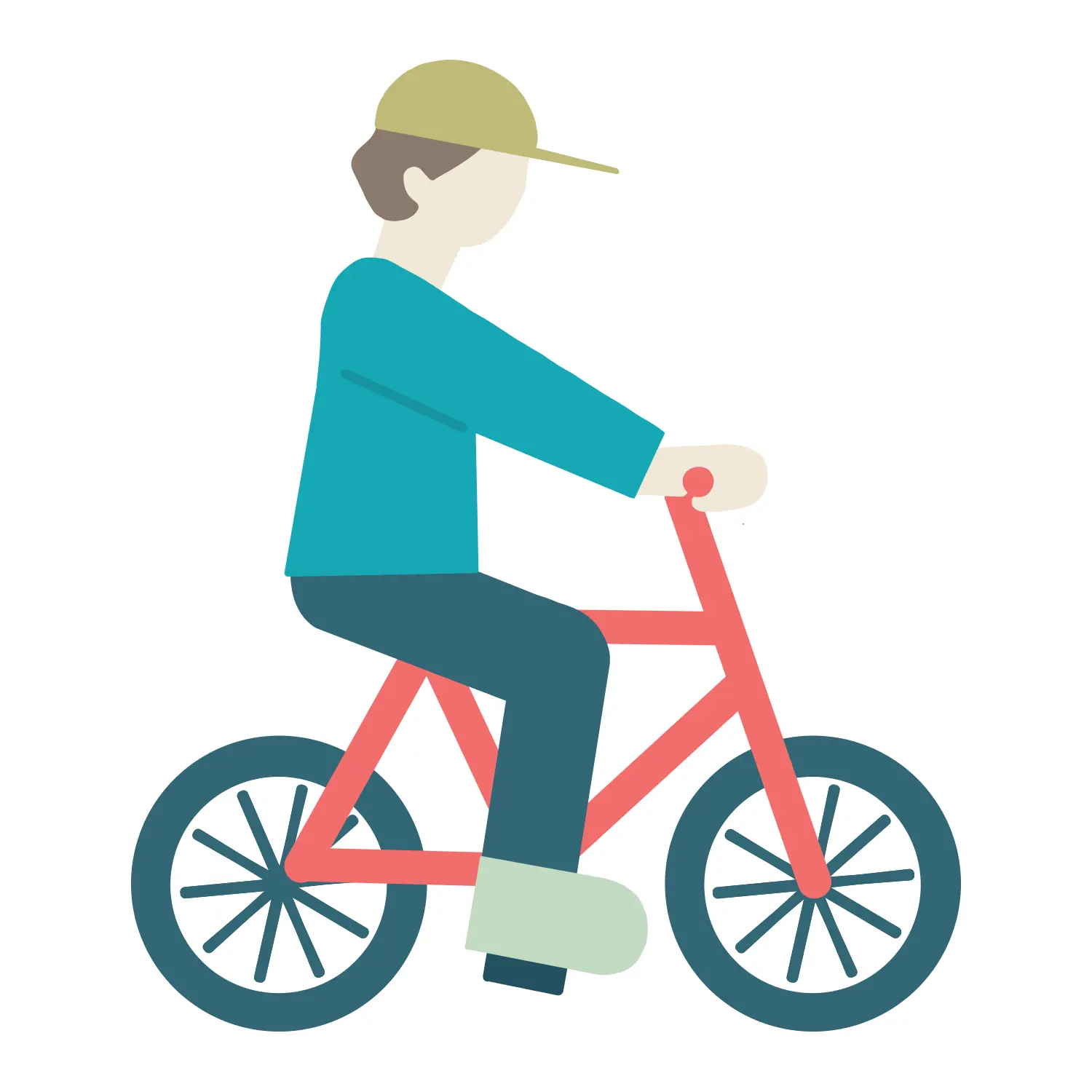 自転車に乗る生徒